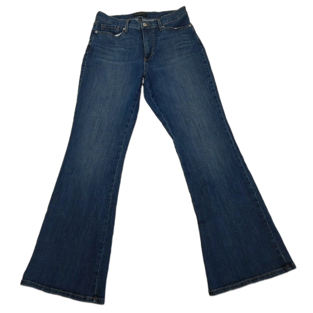 Banana Republic Jeans Women 28/6 Blue Dark Wash High Rise Flare Premium Denim